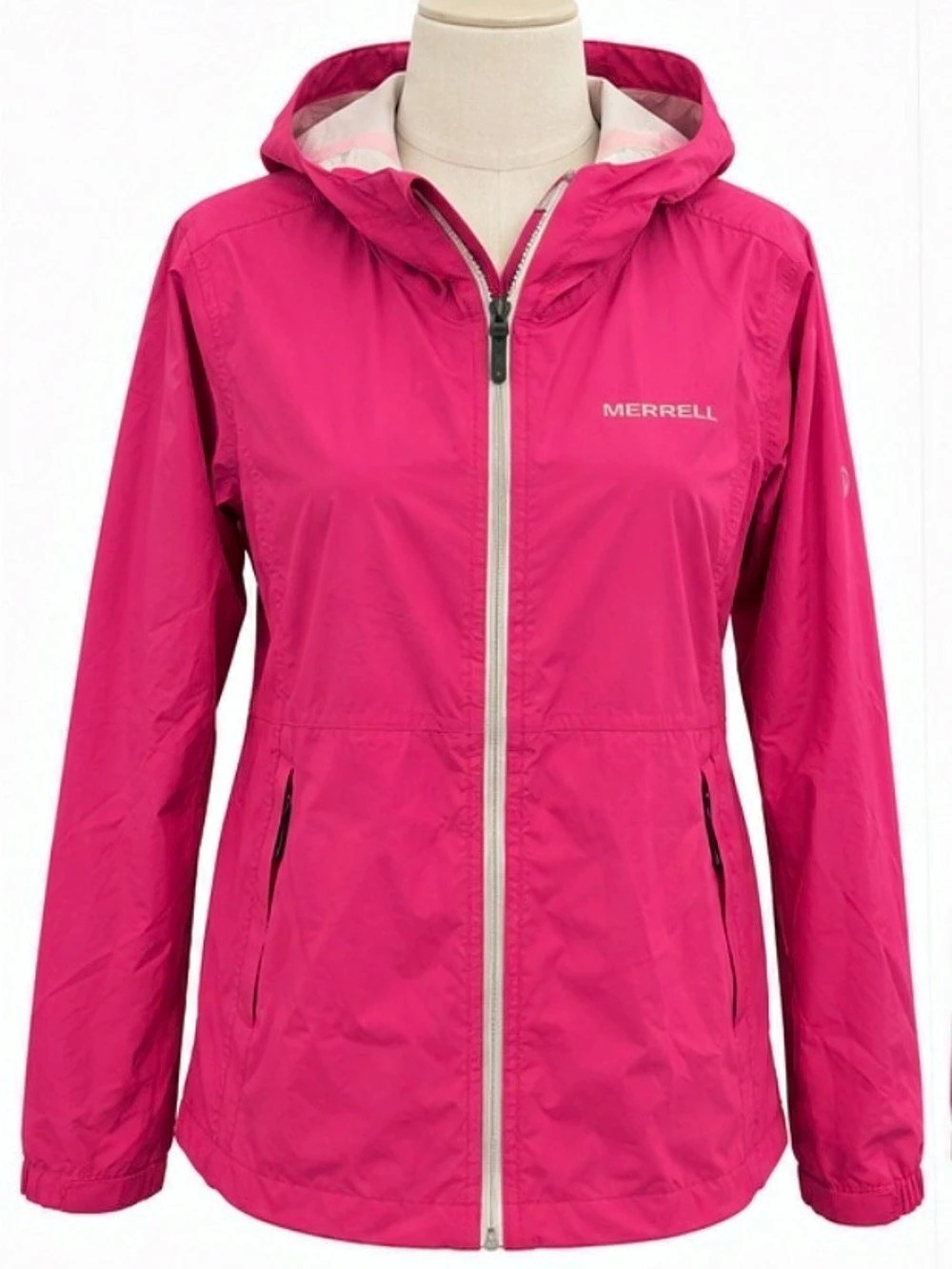 Merrell Fallon Rain Jacket Women’s L Pink Waterproof Hooded NWT Packable